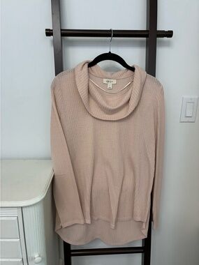 Style & Co. Women's Blush pink Cowl Neck Sweater size large feminine pretty